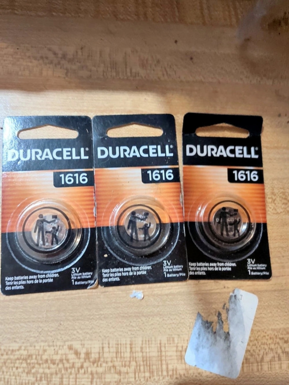 Duracell 1616 3V Lithium Coin Batteries 3-Pack